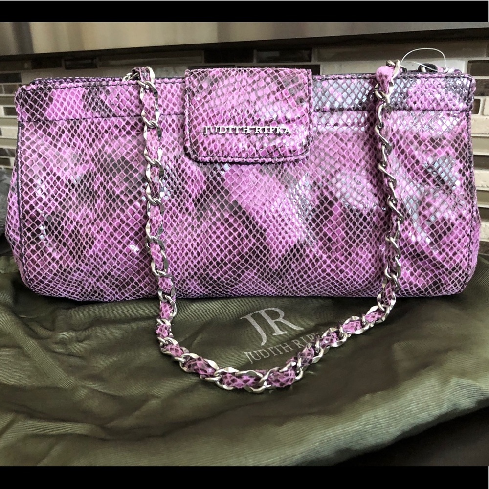 Judith Ripka Lavender Snakeskin clutch